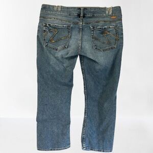 Silver Jeans Sasha Womens  30 Denim Capri Distressed Pockets -